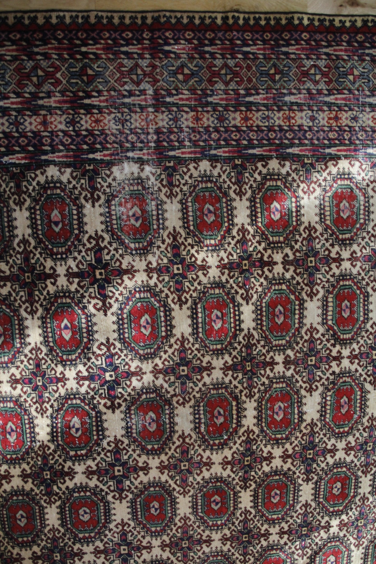 Handmade Vintage Turkish Large Rug 6'5" X 9'9"