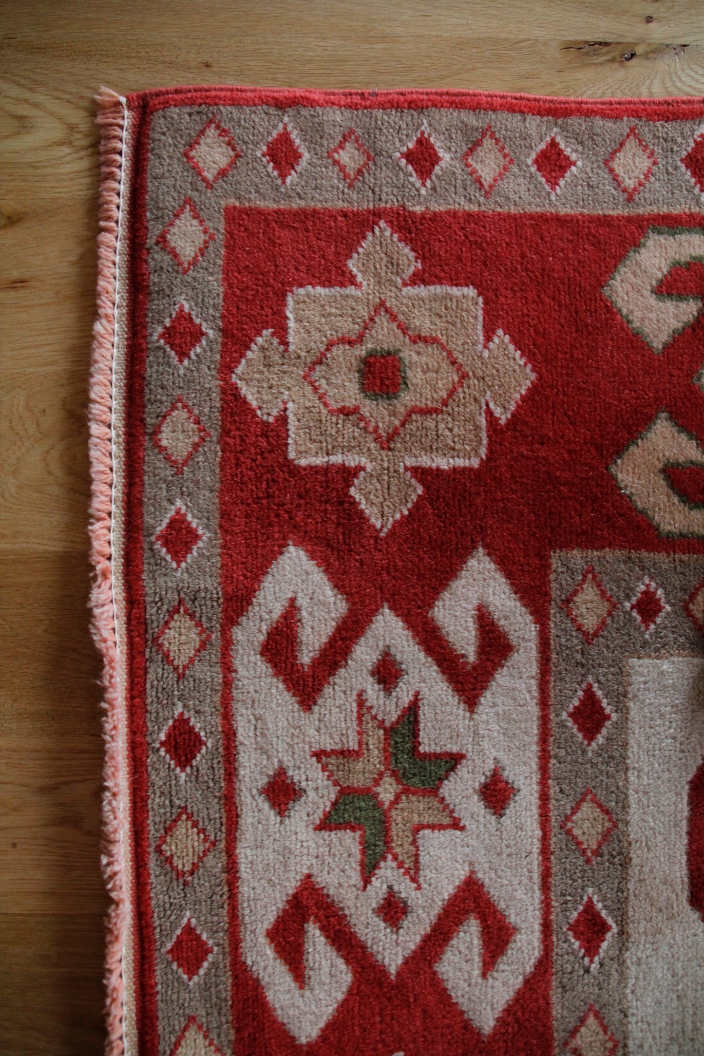 Handmade Vintage Turkish Large Rug 7'1" X 10'4"