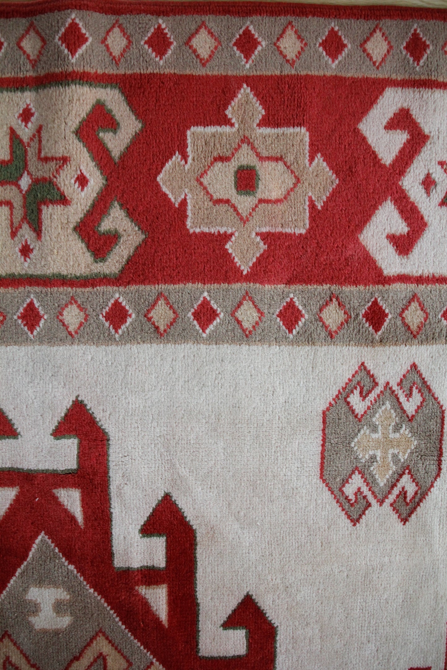 Handmade Vintage Turkish Large Rug 7'1" X 10'4"