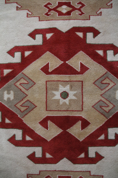 Handmade Vintage Turkish Large Rug 7'1" X 10'4"