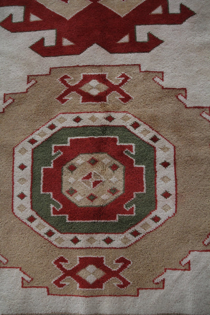 Handmade Vintage Turkish Large Rug 7'1" X 10'4"