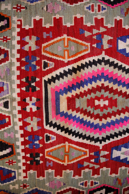 Handmade Vintage Turkish Small Kilim 3' X 4'4"