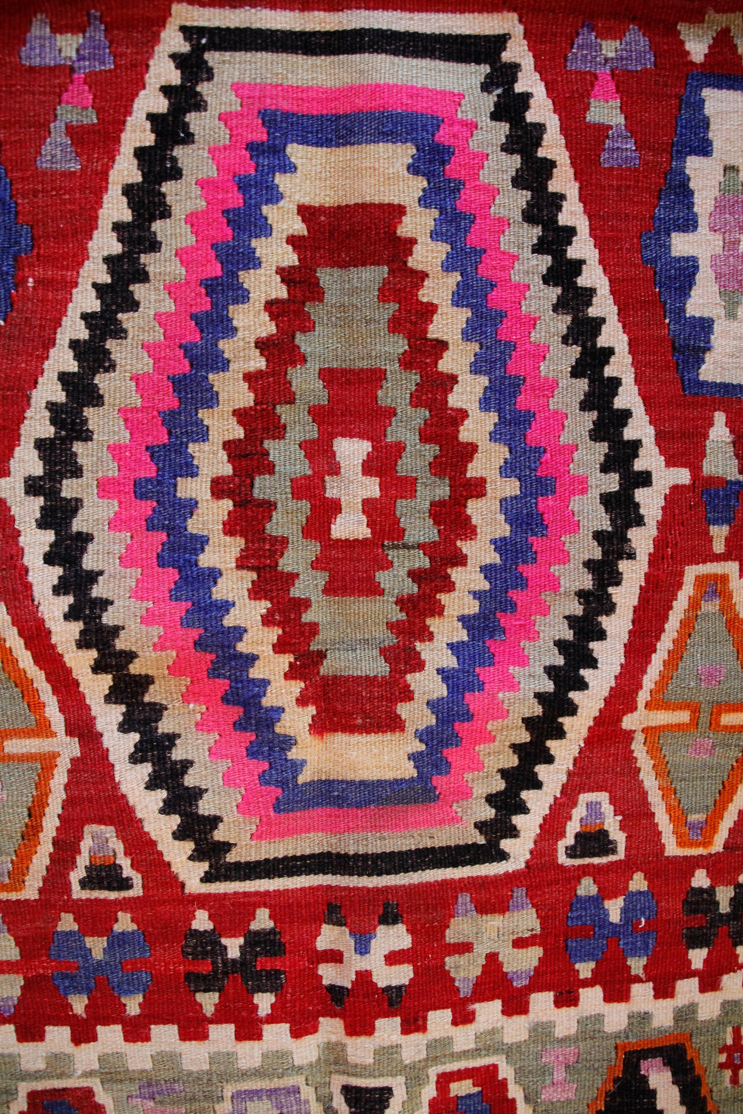 Handmade Vintage Turkish Small Kilim 3' X 4'4"