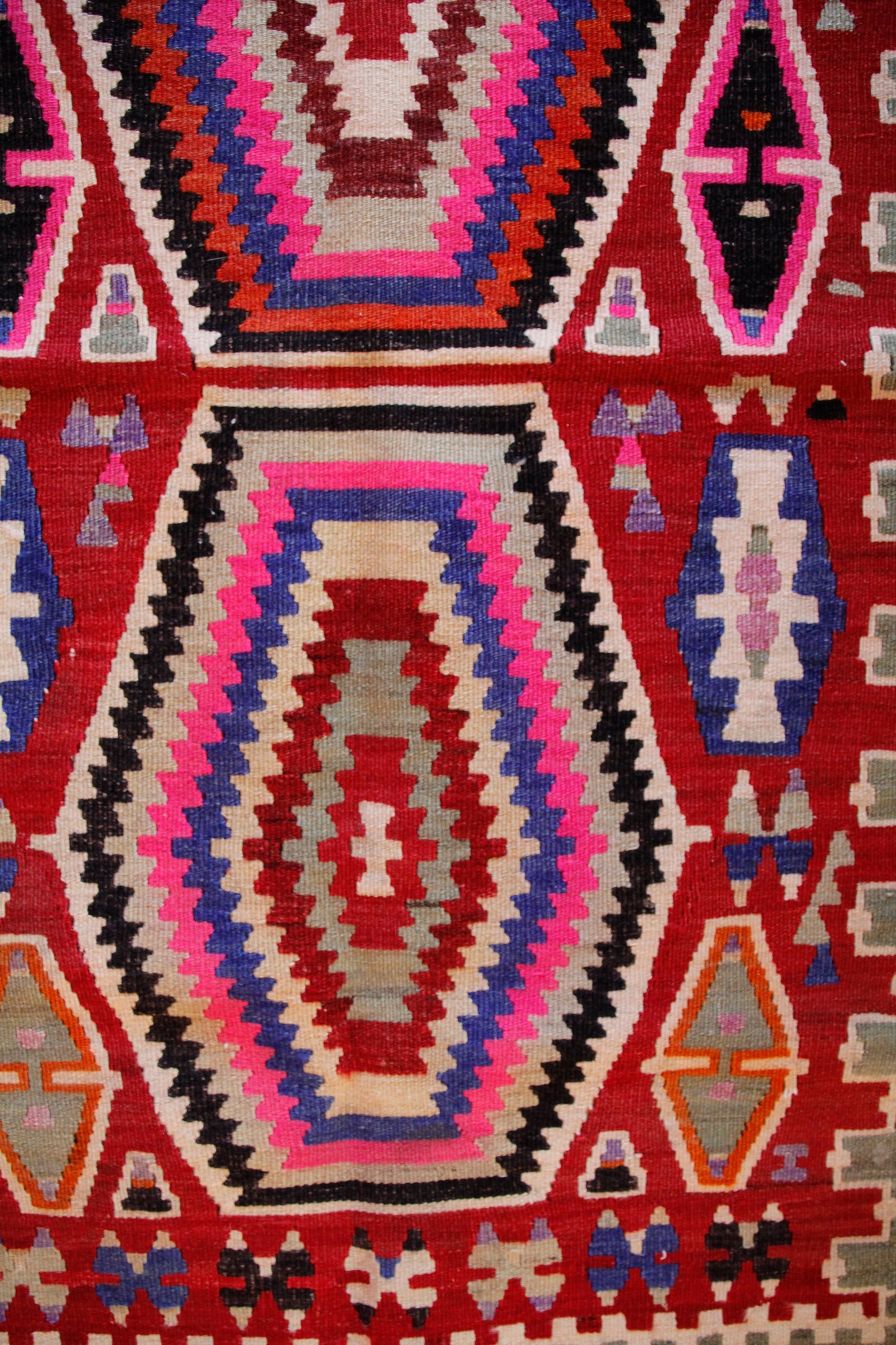 Handmade Vintage Turkish Small Kilim 3' X 4'4"