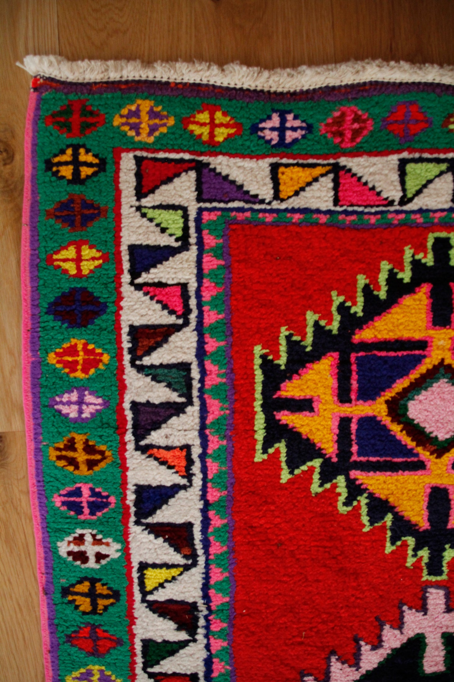 Handmade Vintage Persian Runner 2'7" X 13'