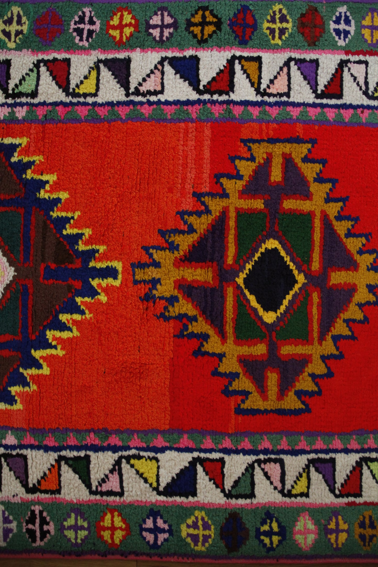 Handmade Vintage Persian Runner 2'7" X 13'