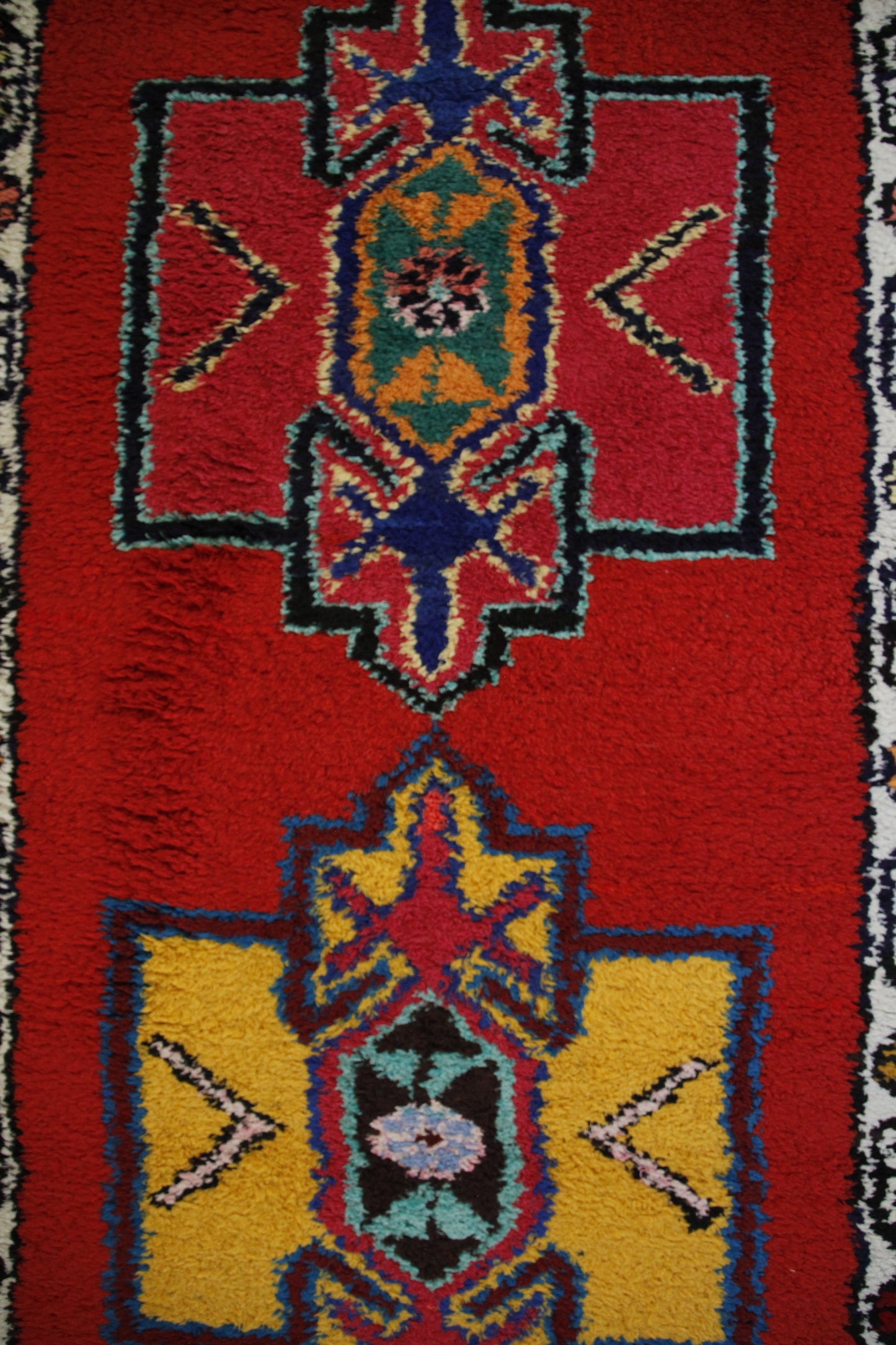 Handmade Vintage Persian Runner 2'10" X 13'7"