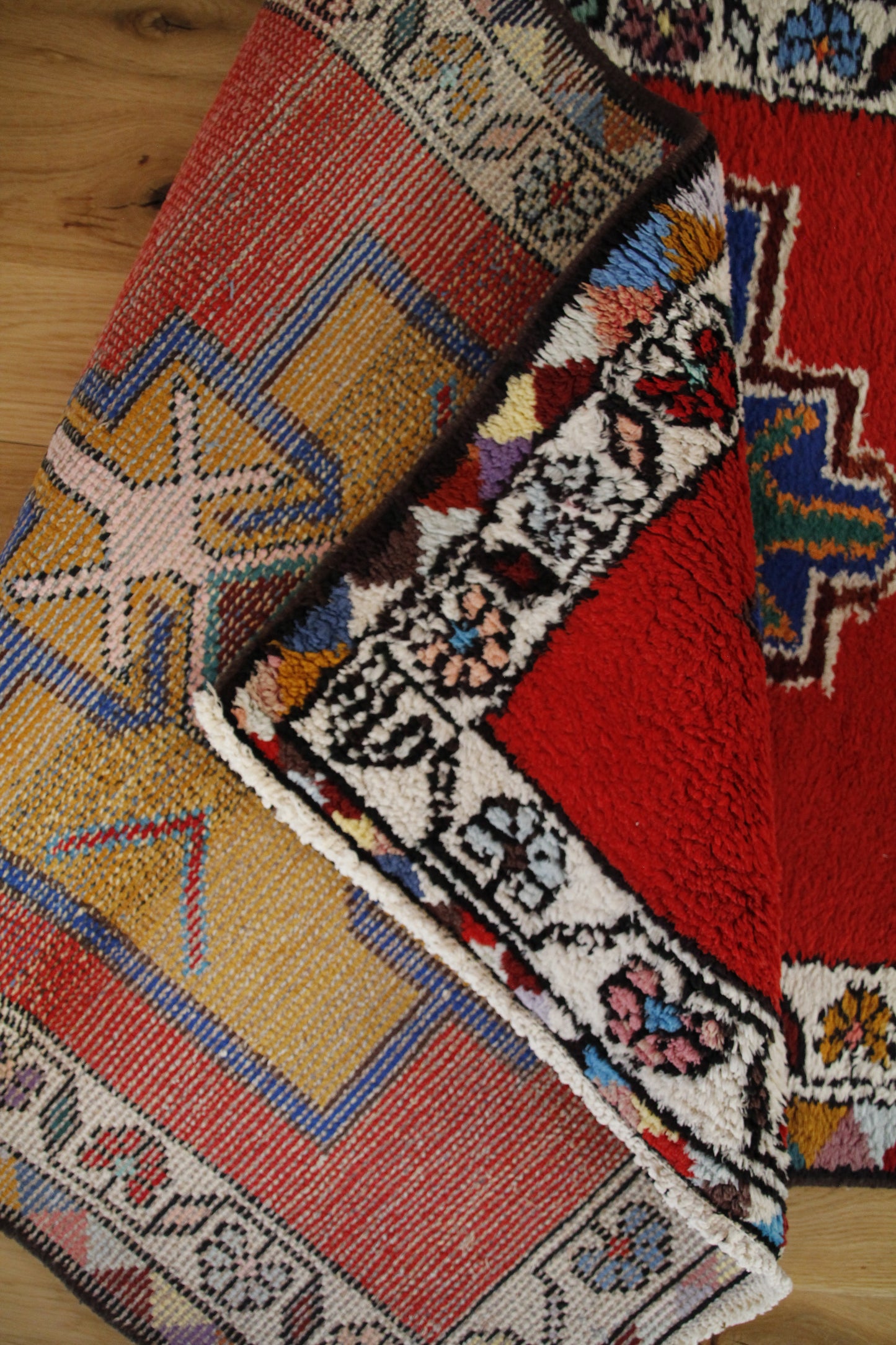 Handmade Vintage Persian Runner 2'10" X 13'7"