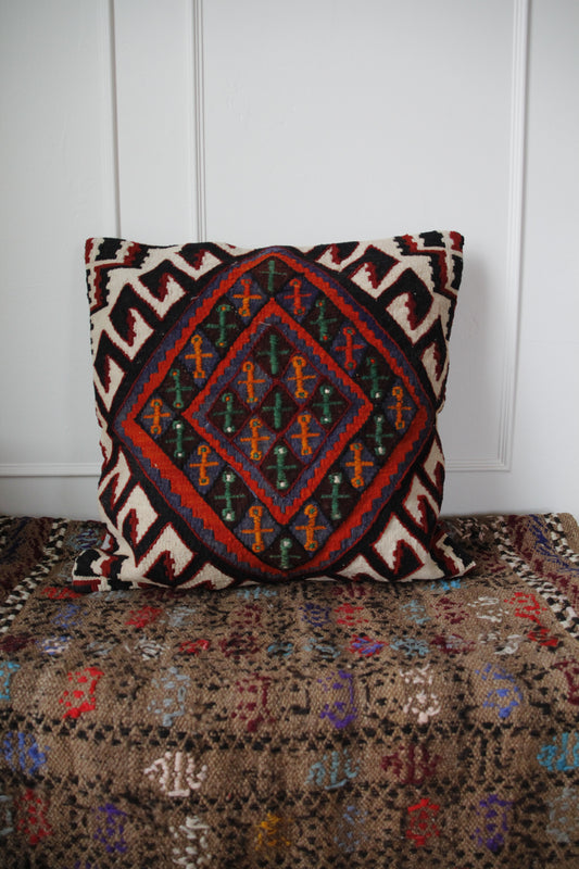 Handmade vintage Turkish pillow cover.