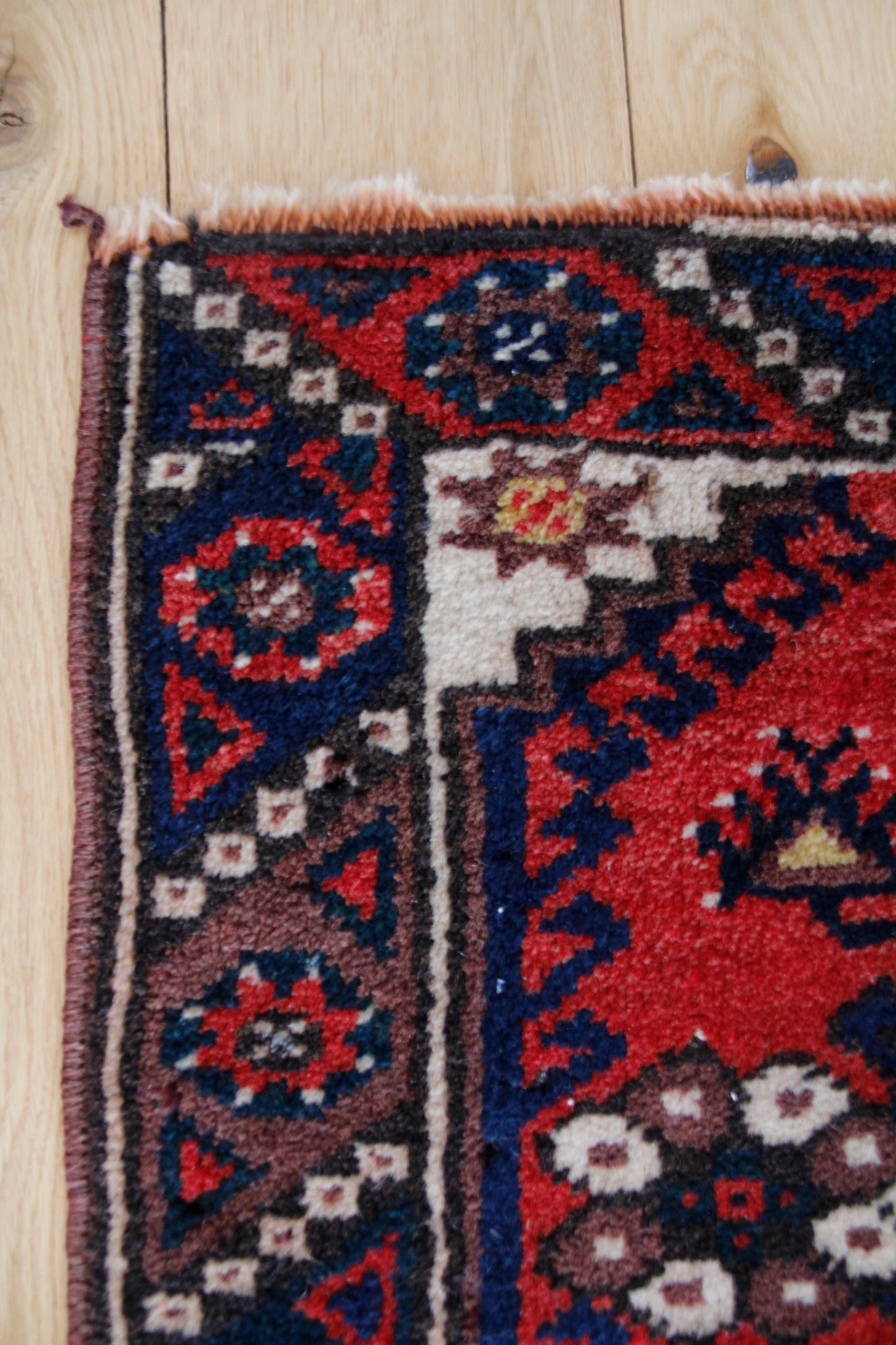 Handmade Vintage Turkish Mini Rug 1'9" X 2'1"