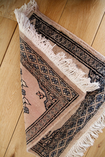Handmade Vintage Afghan Mini Rug 1'4" X 1'6"