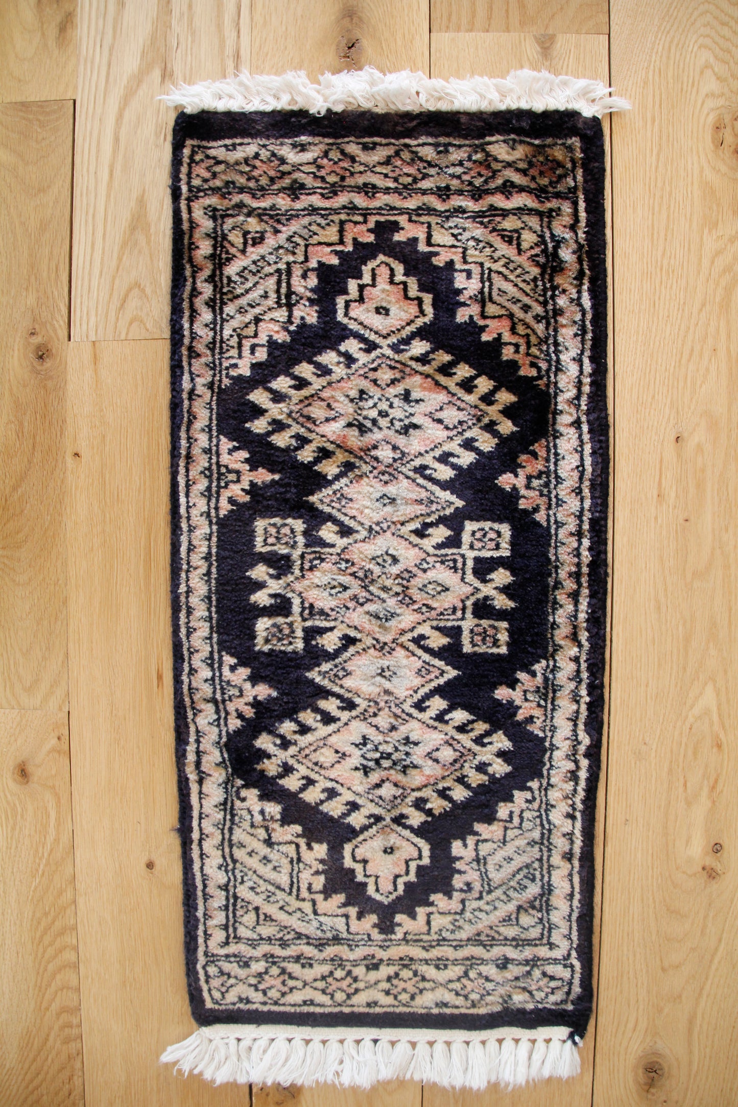 Handmade Vintage Afghan Mini Rug 1" X 2'4"