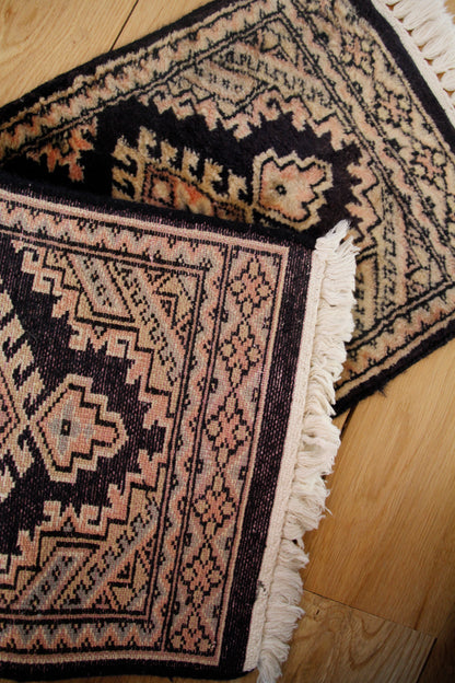 Handmade Vintage Afghan Mini Rug 1" X 2'4"