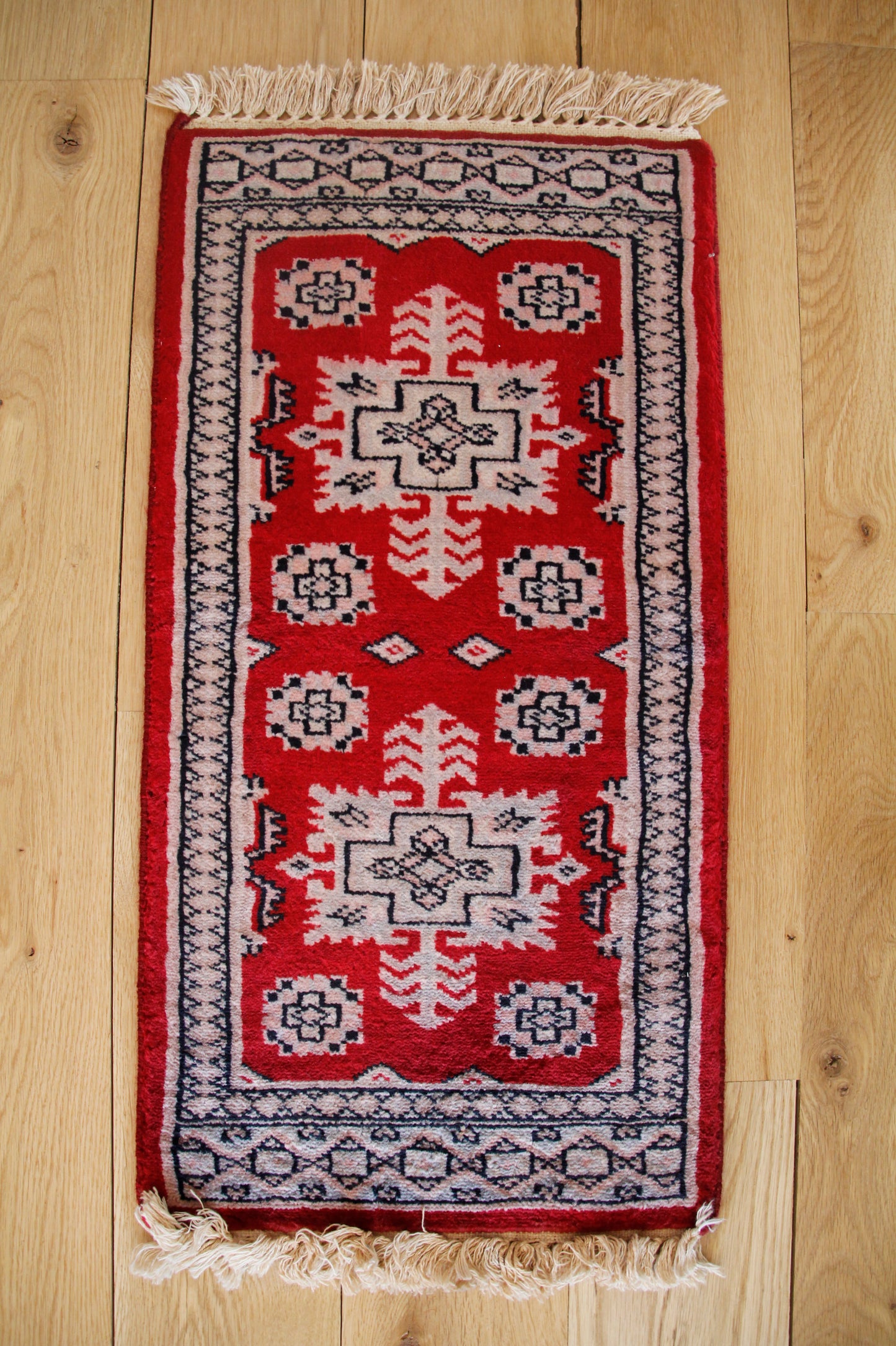Handmade Vintage Afghan Mini Rug 1'1" X 2'3"