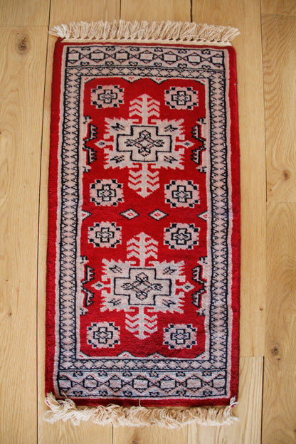Handmade Vintage Afghan Mini Rug 1'1" X 2'3"