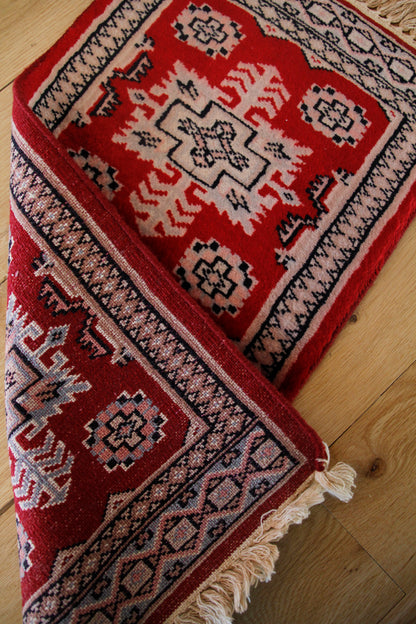 Handmade Vintage Afghan Mini Rug 1'1" X 2'3"