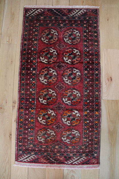 Handmade Vintage Turkoman Entryway Rug 1'11" X 3'11"