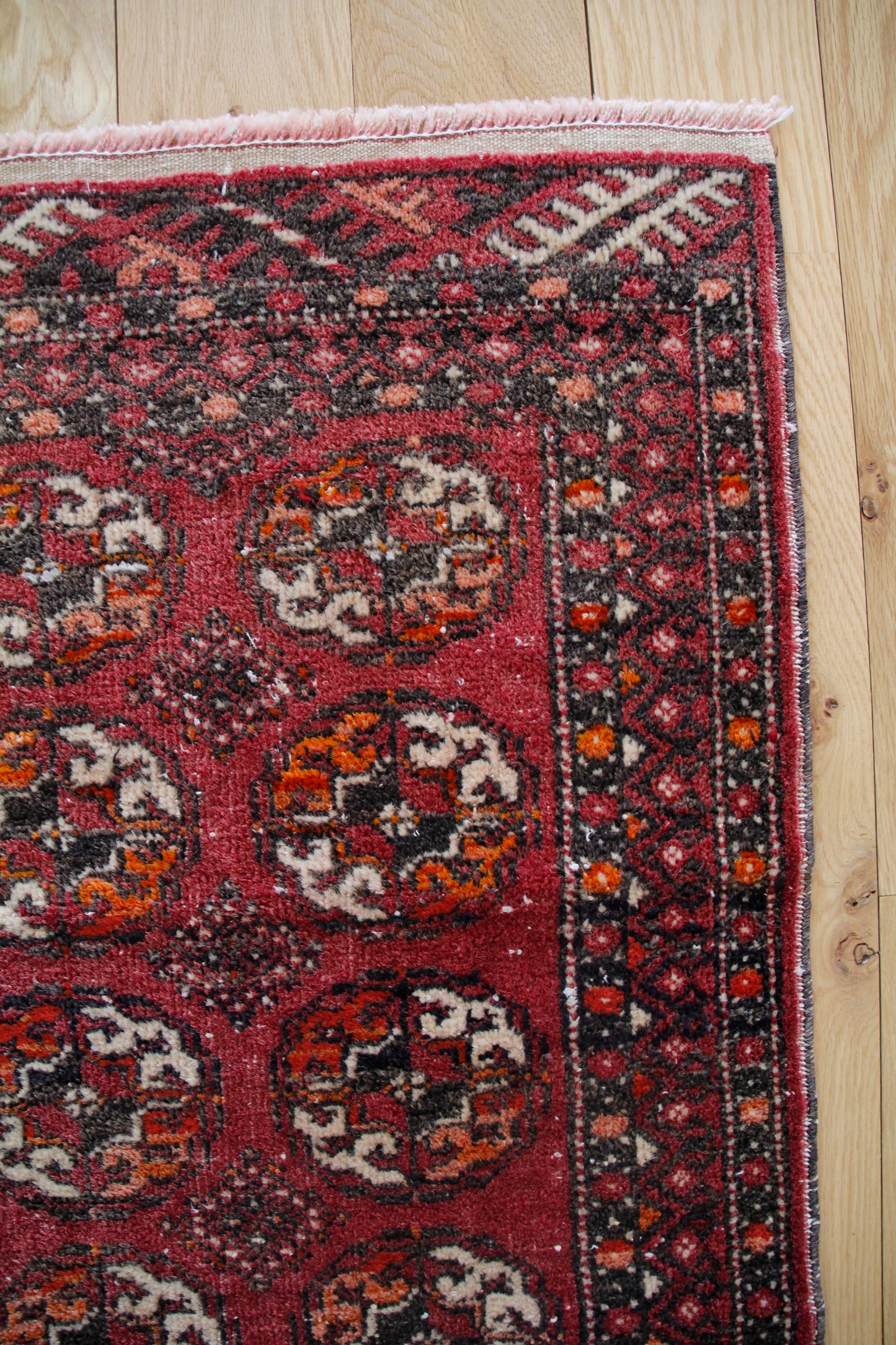 Handmade Vintage Turkoman Entryway Rug 1'11" X 3'11"