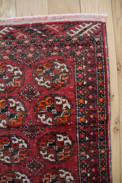 Handmade Vintage Turkoman Entryway Rug 1'11" X 3'11"