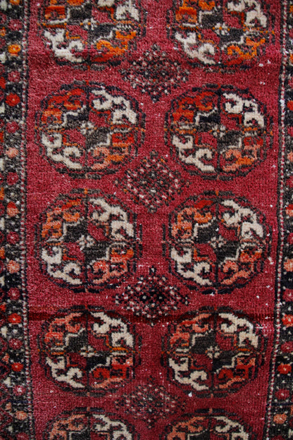 Handmade Vintage Turkoman Entryway Rug 1'11" X 3'11"