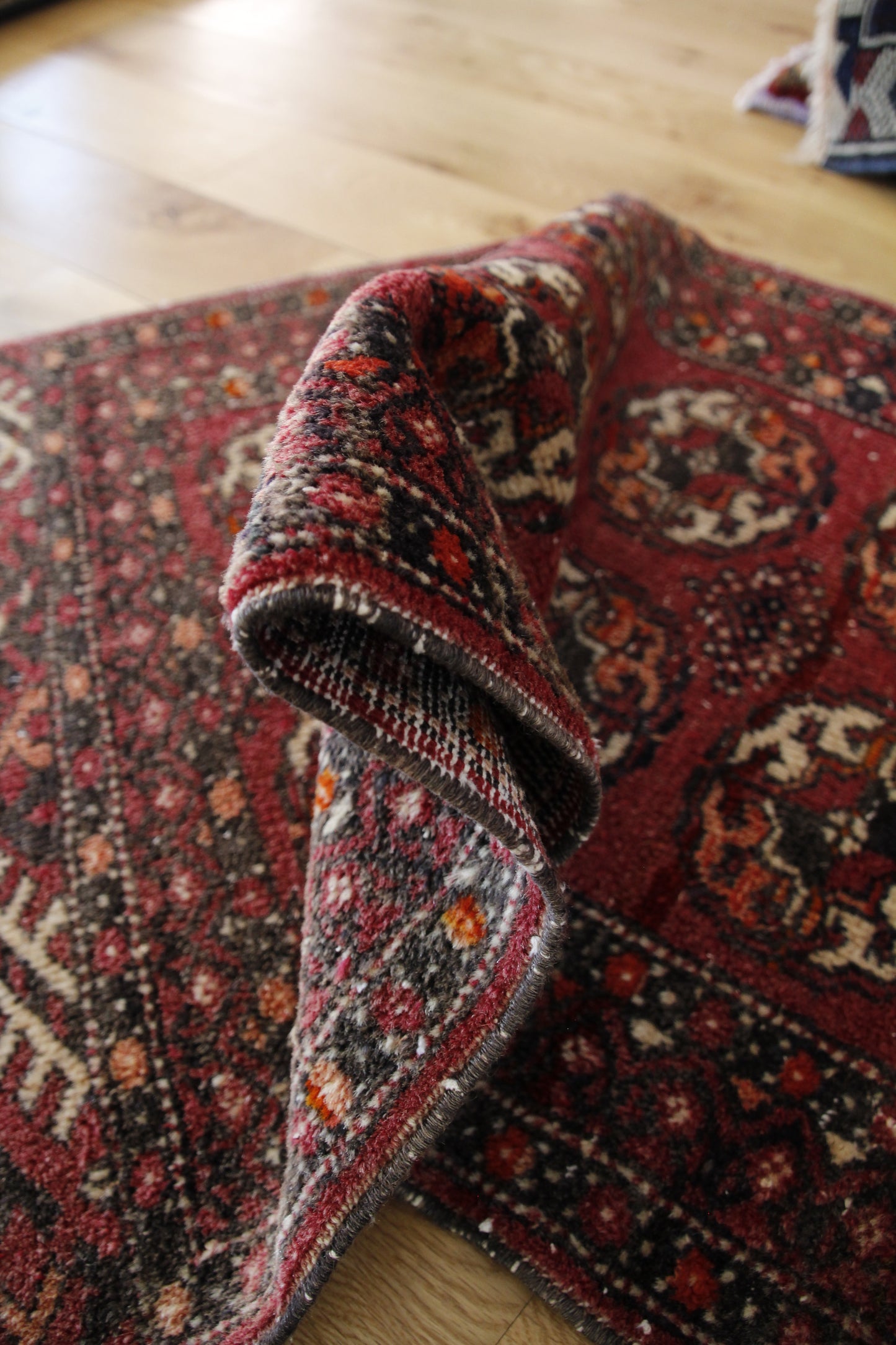Handmade Vintage Turkoman Entryway Rug 1'11" X 3'11"
