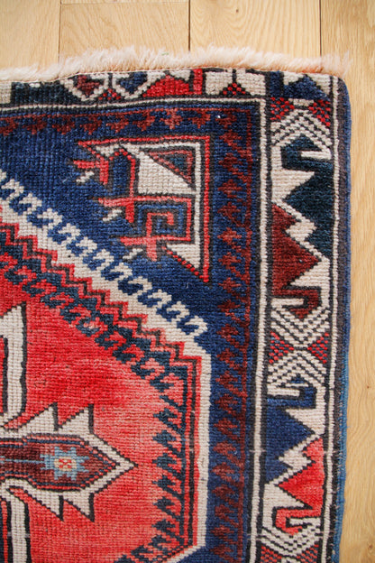 Handmade Vintage Turkish Small Rug 2'6" X 3'9"