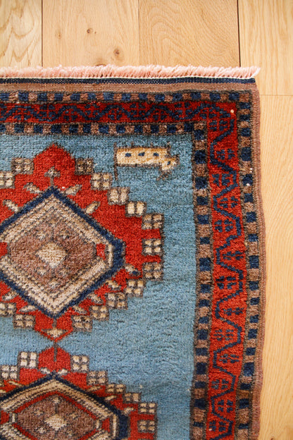 Handmade Vintage Turkish Entryway Rug 1'9" X 2'11"