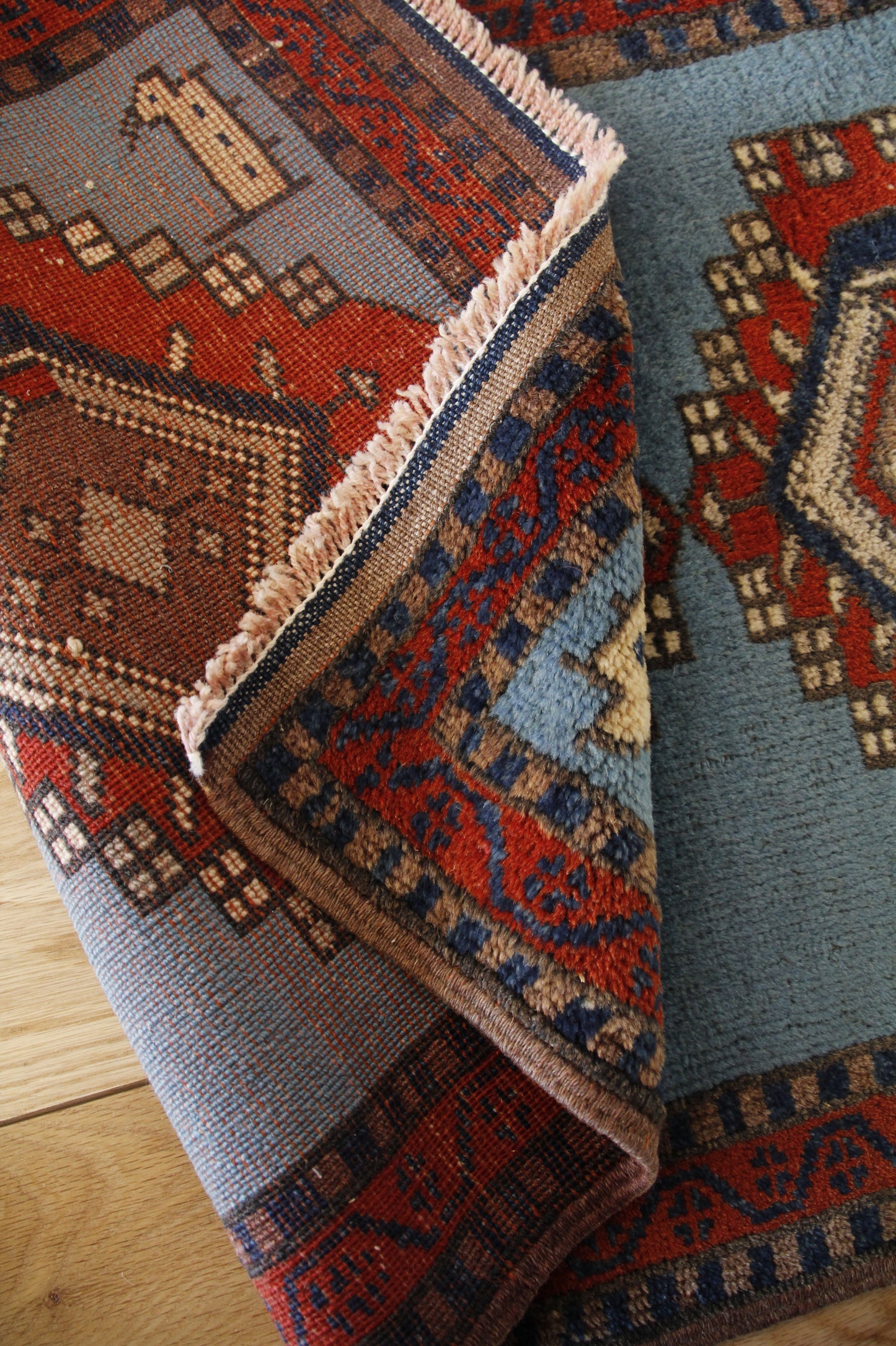 Handmade Vintage Turkish Entryway Rug 1'9" X 2'11"