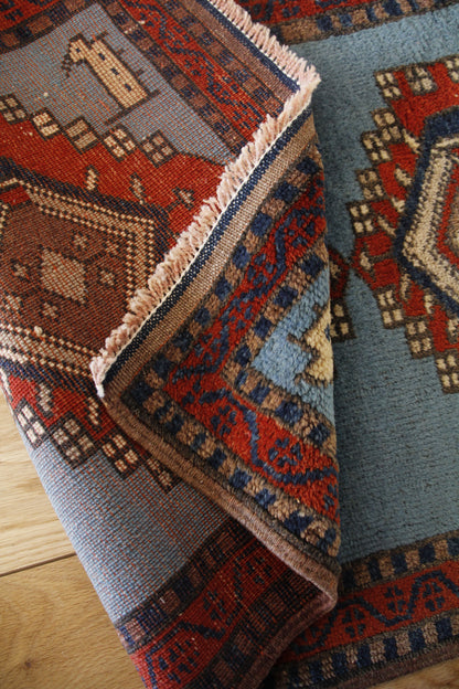 Handmade Vintage Turkish Entryway Rug 1'9" X 2'11"