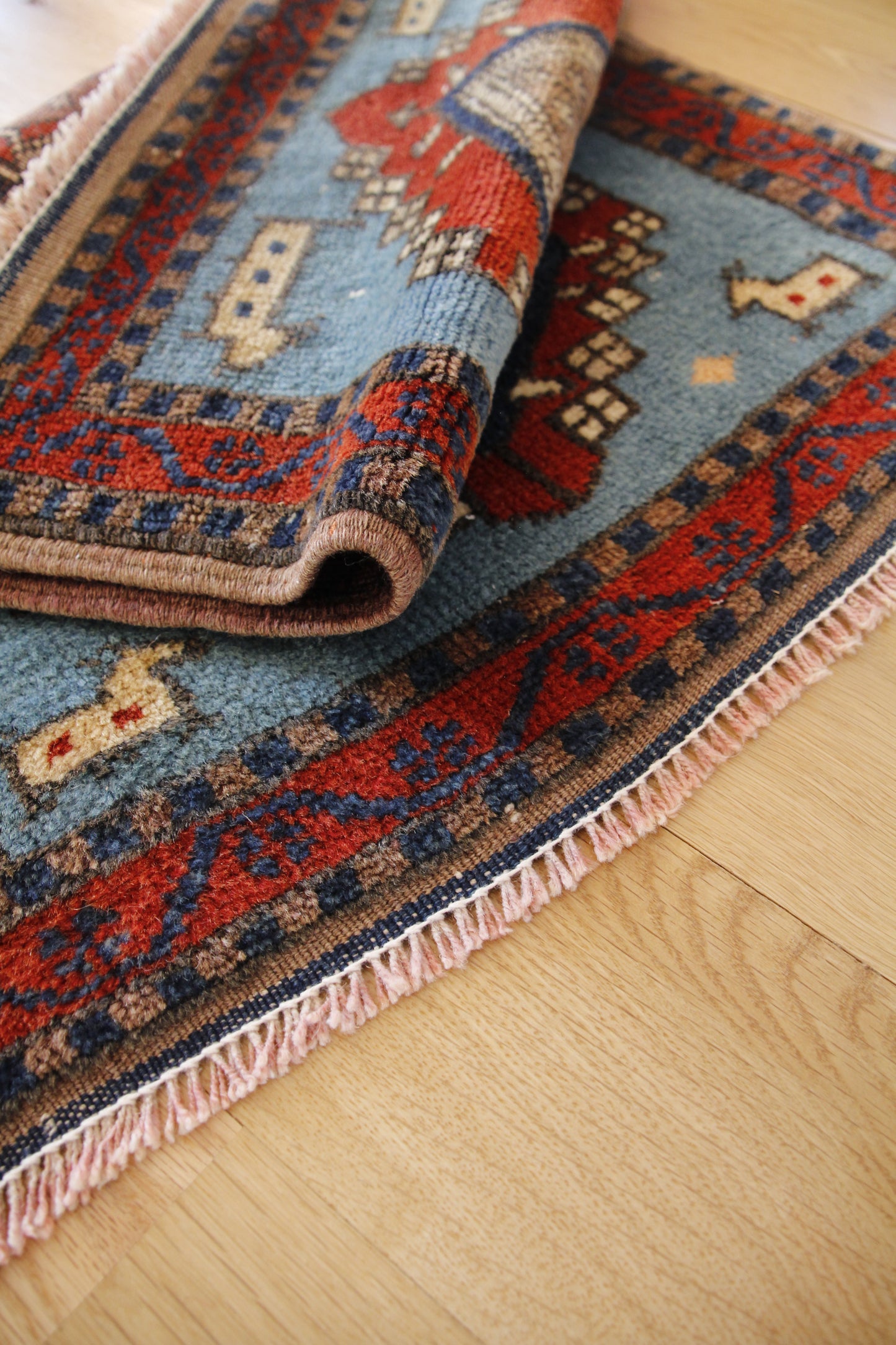 Handmade Vintage Turkish Entryway Rug 1'9" X 2'11"