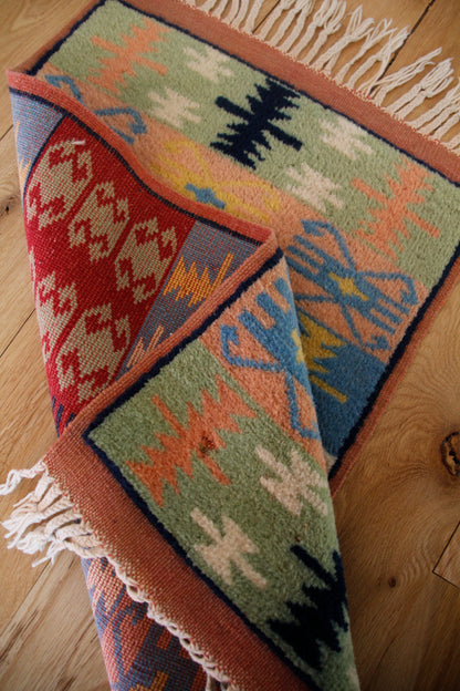 Handmade Vintage Turkish Entryway Rug 1'5" X 2'11"