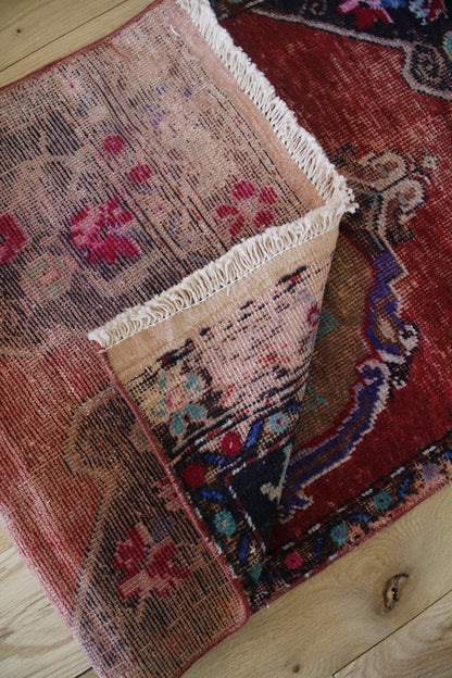 Handmade Vintage Turkish Entryway Rug 1'8" X 4'1"