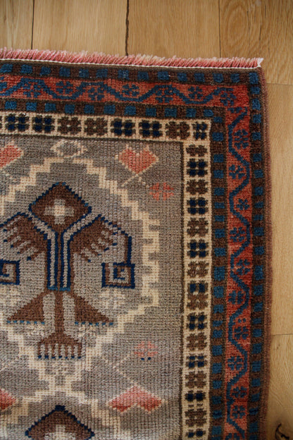 Handmade Vintage Turkish Entryway Rug 1'10" X 2'11"