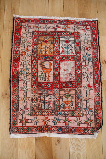 Handmade Vintage Persian Small Rug 2'4" X 3'2"