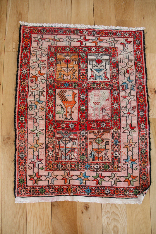 Handmade Vintage Persian Small Rug 2'4" X 3'2"