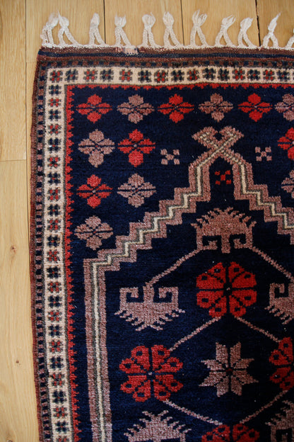 Handmade Vintage Turkish Entryway Rug 1'11" X 3'10"