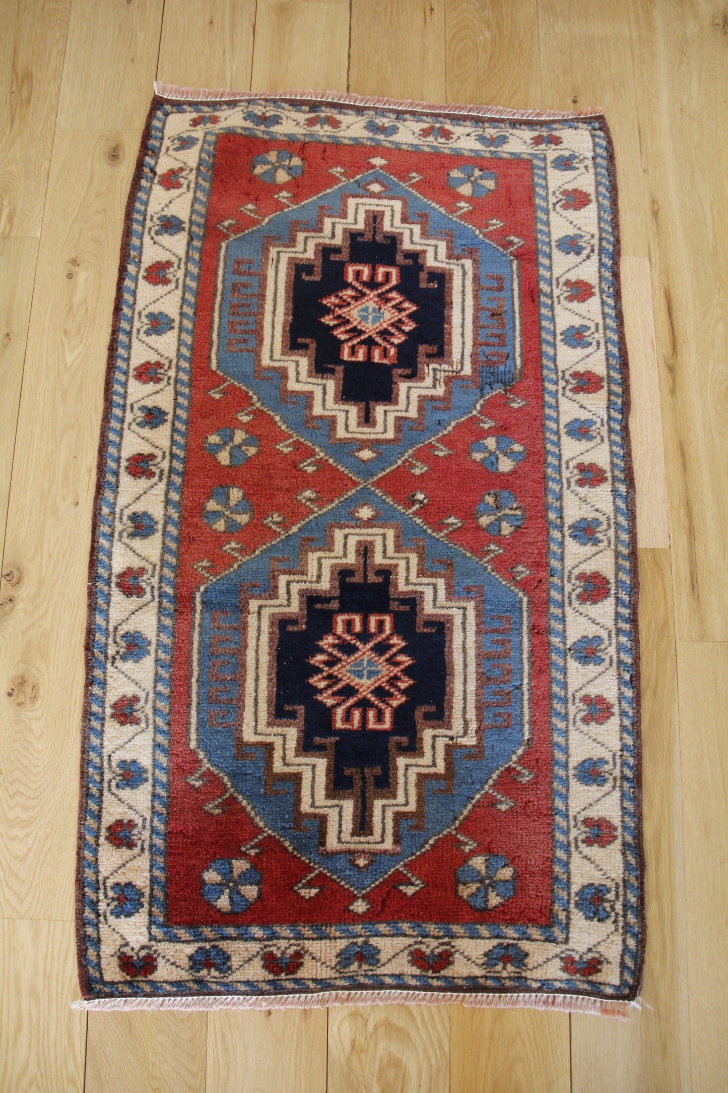 Handmade Vintage Turkish Entryway Rug 2' X 3'6"