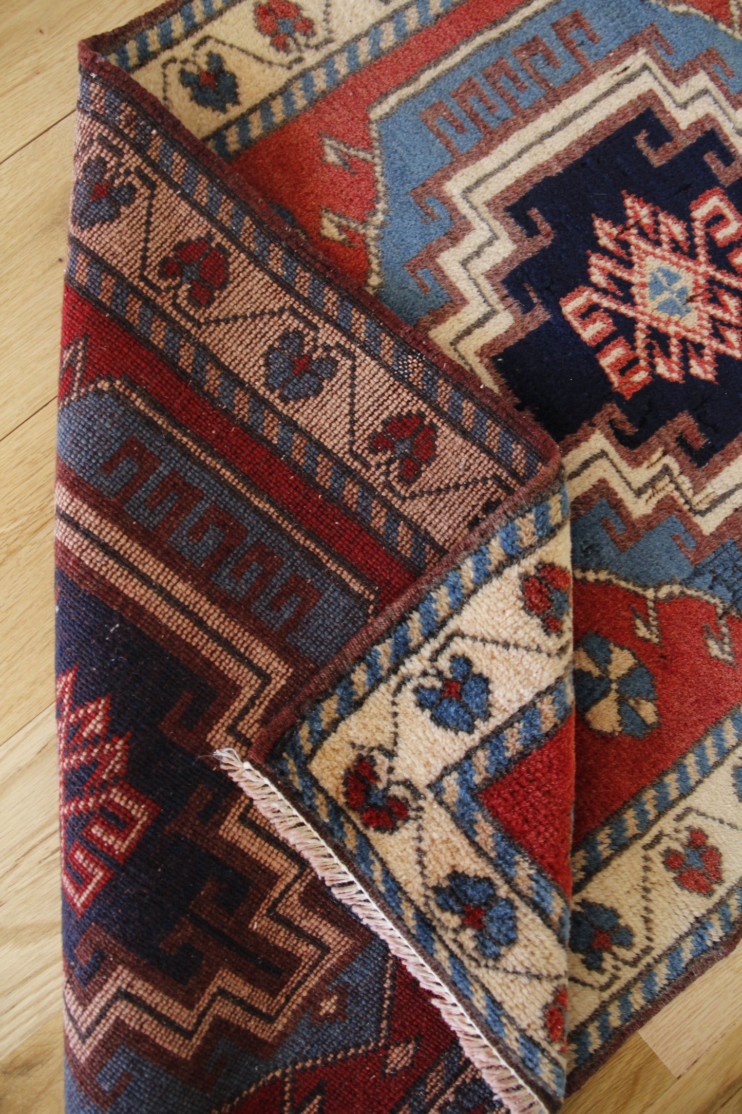 Handmade Vintage Turkish Entryway Rug 2' X 3'6"