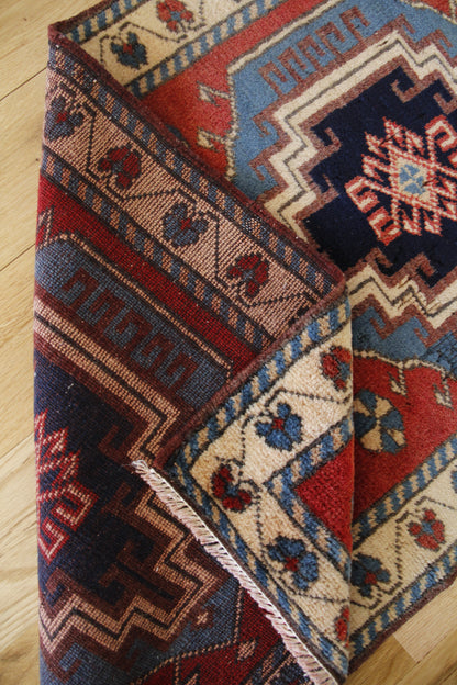 Handmade Vintage Turkish Entryway Rug 2' X 3'6"