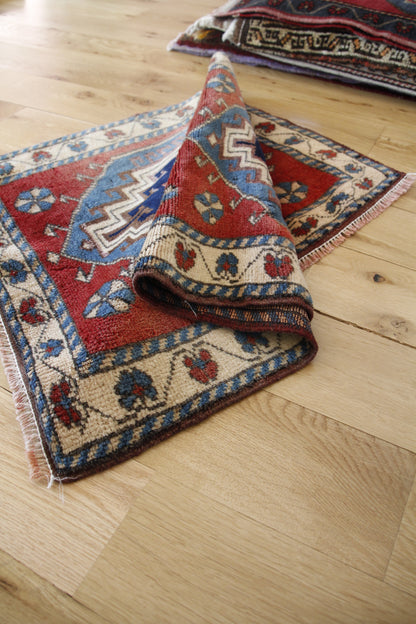 Handmade Vintage Turkish Entryway Rug 2' X 3'6"