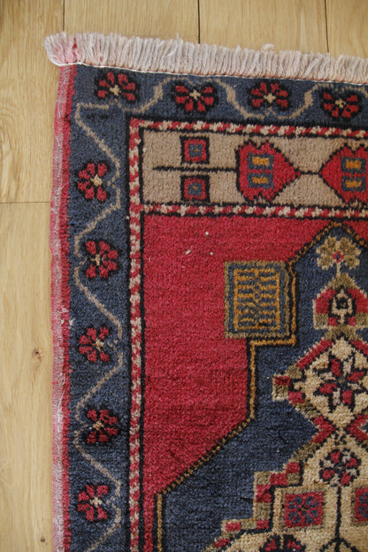 Handmade Vintage Turkish Entryway Rug 1'9" X 3'7"