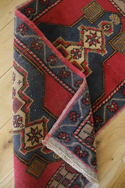 Handmade Vintage Turkish Entryway Rug 1'9" X 3'7"