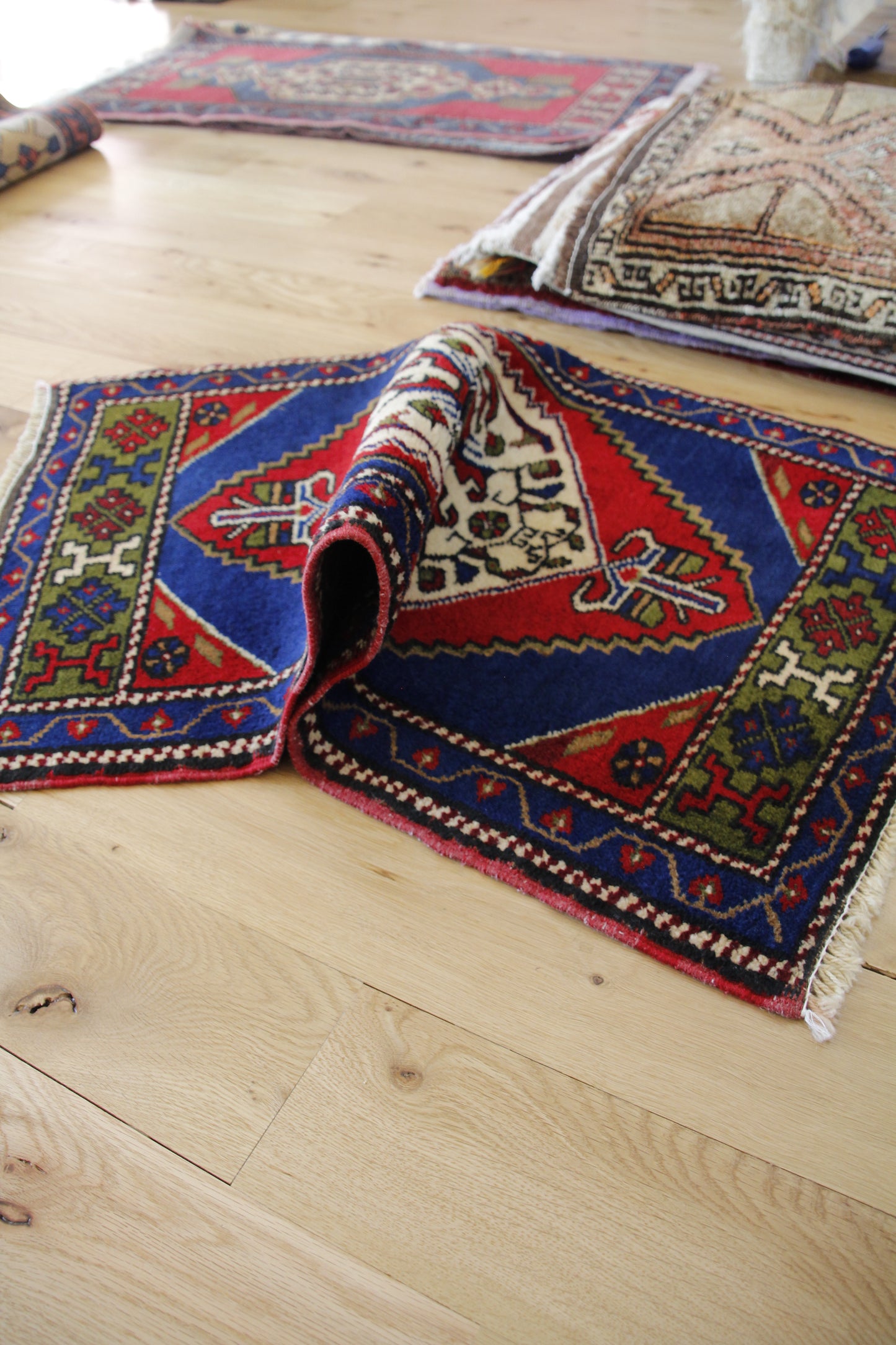 Handmade Vintage Turkish Entryway Rug 1'10" X 3'3"