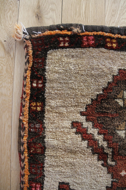 Handmade Vintage Turkish Entryway Rug 1'10" X 3'6"