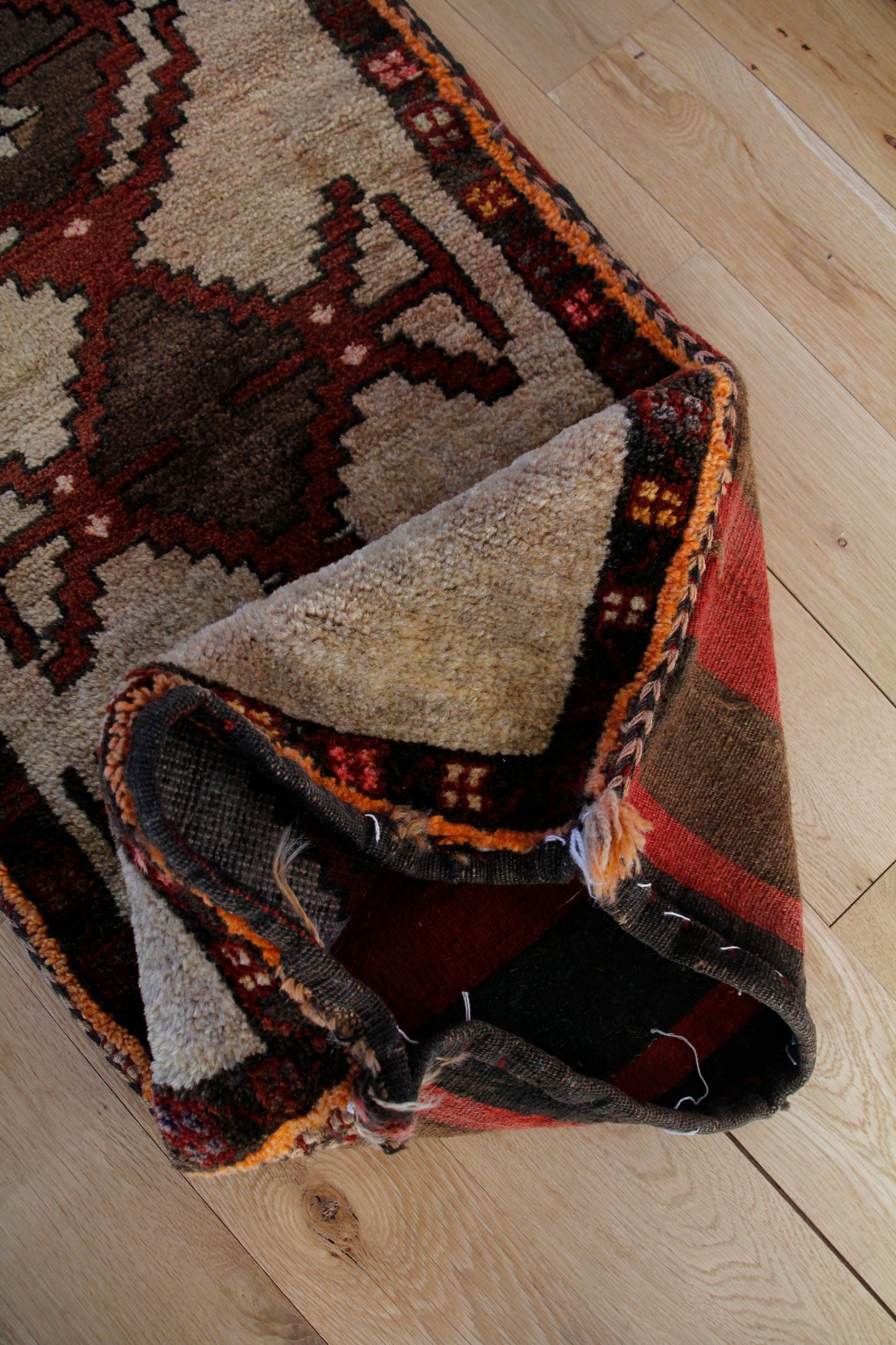 Handmade Vintage Turkish Entryway Rug 1'10" X 3'6"