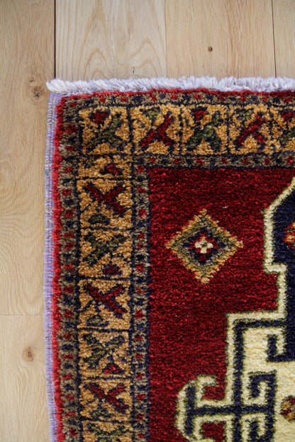 Handmade Vintage Turkish Entryway Rug 1'11" X 3'11"