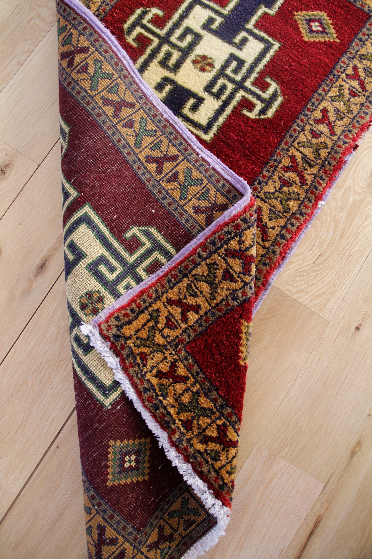 Handmade Vintage Turkish Entryway Rug 1'11" X 3'11"