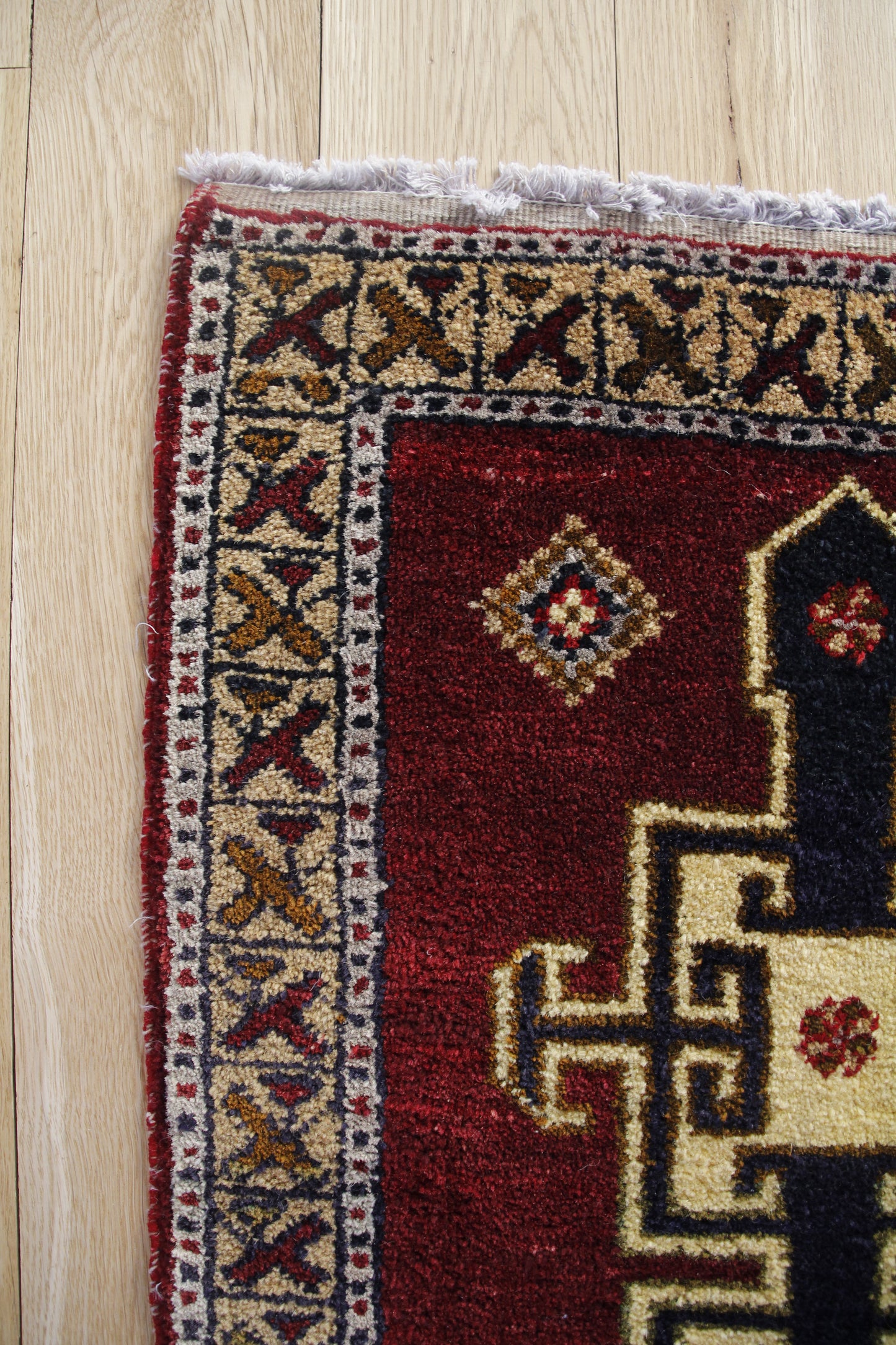 Handmade Vintage Turkish Entryway Rug 1'10" X 3'8"