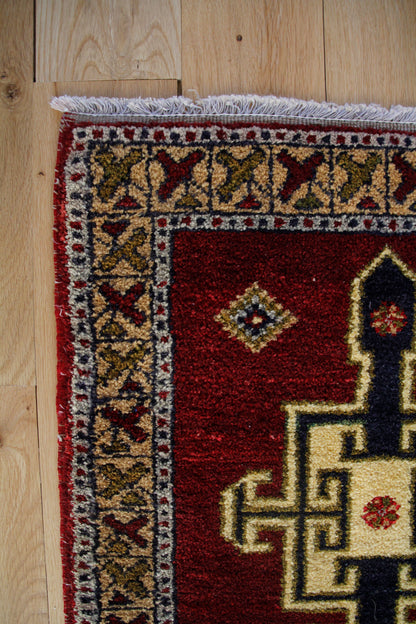 Handmade Vintage Turkish Entryway Rug 1'10" X 3'8"