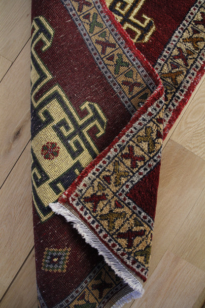 Handmade Vintage Turkish Entryway Rug 1'10" X 3'8"